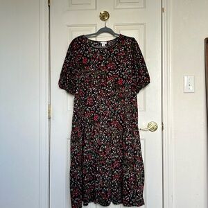 Ava & Viv Floral Dress - Black and Red